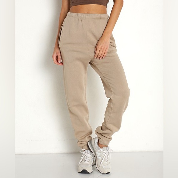 JOAH BROWN Empire Joggers High Waist Comfy Lounge Athleisure Desert Tan Sz Small - Picture 3 of 11